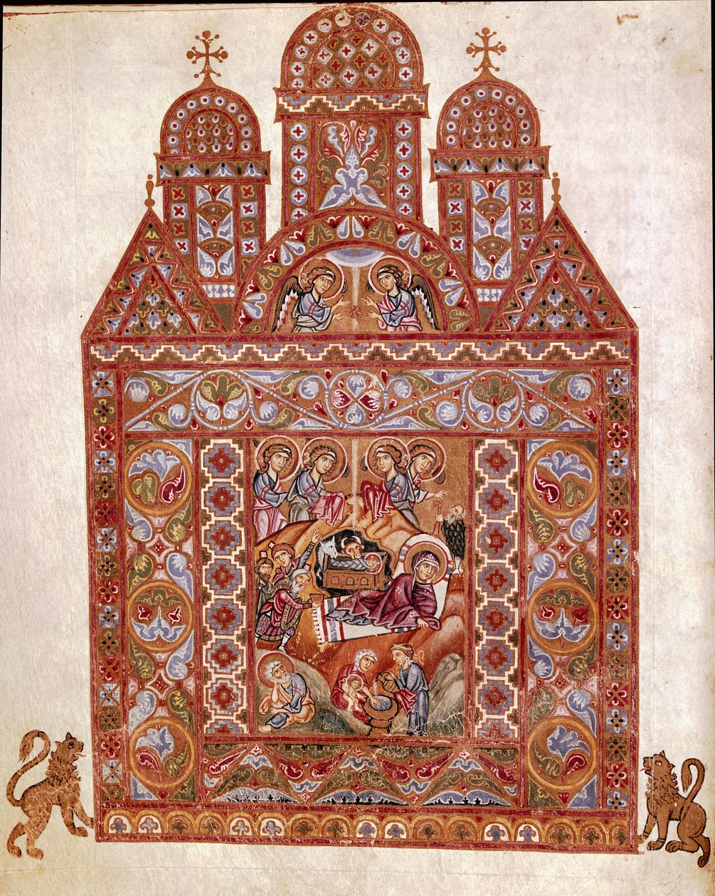 Reichenaun koulun Egbertin koodeksin pienoismalli (Codex Egberti). 980 noin Cividale del Friuli, arkeologinen museo tai Cathedrale de Cividale tekijältä German School
