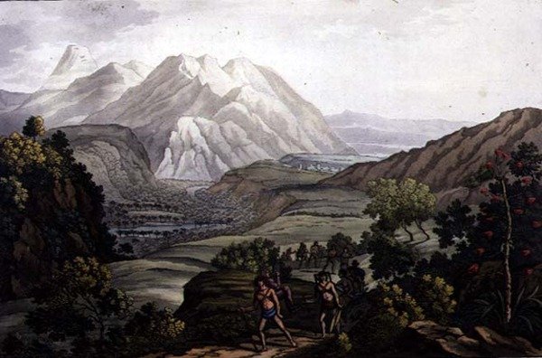 Parola Park ja Andit, Bolivia (väri litho) tekijältä Gerolamo Fumagalli