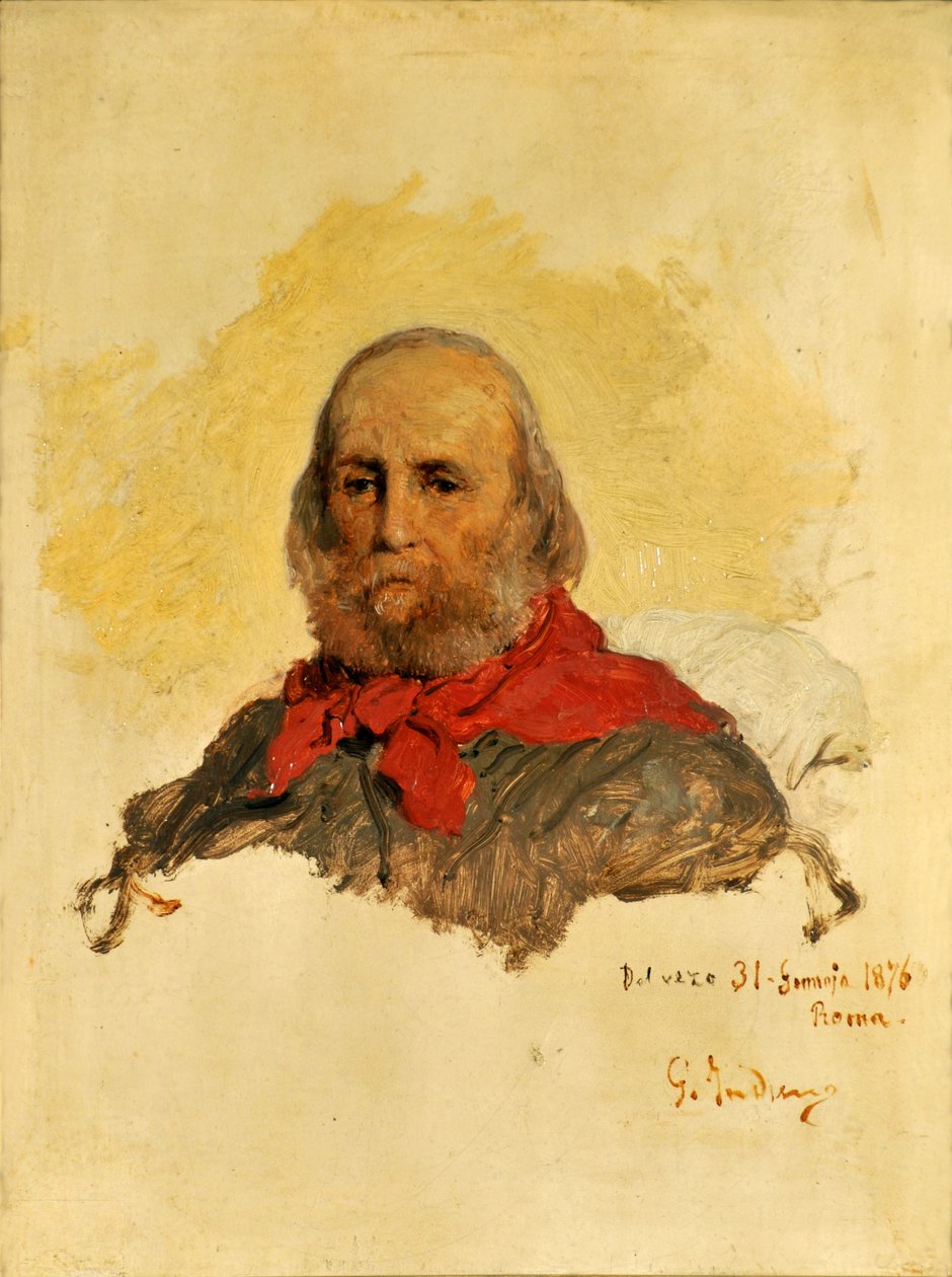 Giuseppe Garibaldin muotokuva 1807-1882, 1860. tekijältä Gerolamo Induno