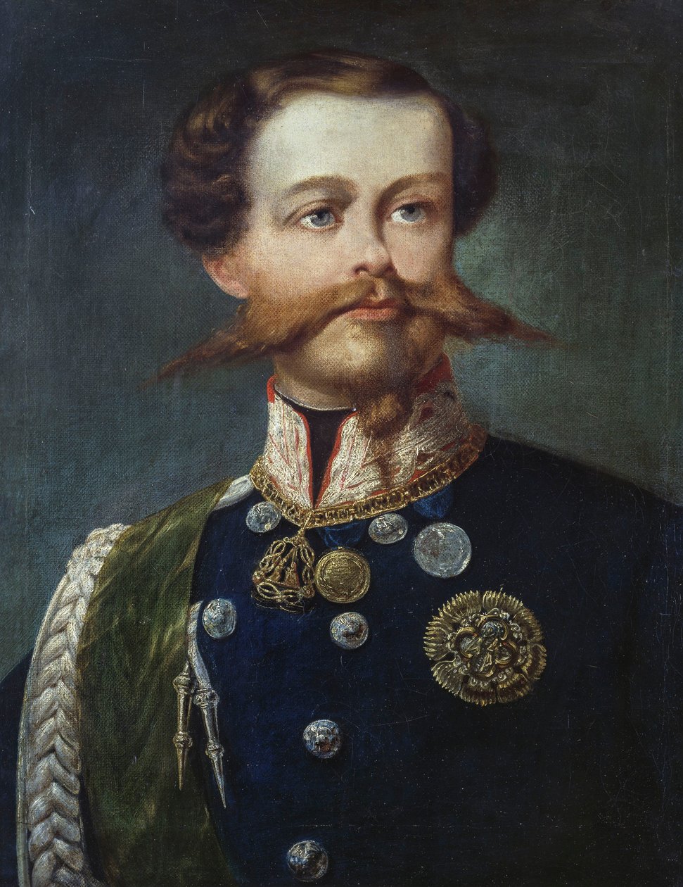 Victor Emmanuel II:n (1820-1878), Italian kuninkaan muotokuva, Gerolamo Induno, öljy kankaalle tekijältä Gerolamo Induno