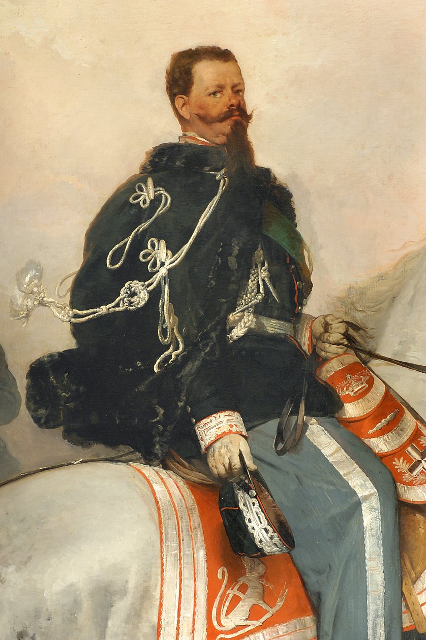 Vittorio Emanuele II hevosen selässä tekijältä Gerolamo Induno