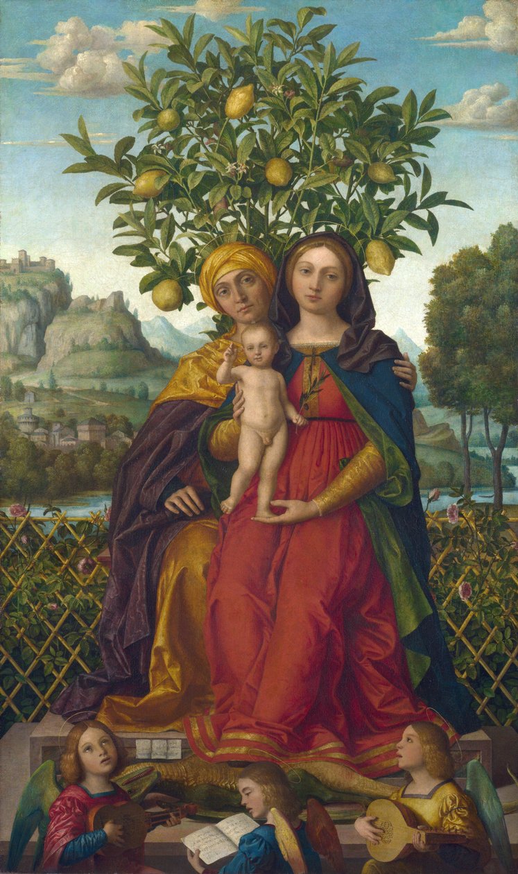 Girolamo dai Libri (1474-1555) Neitsyt ja lapsi Pyhän Annan kanssa Öljy kankaalle n. 1510-1520 National Gallery, Lontoo 158,1x94 tekijältä Gerolamo dai Libri