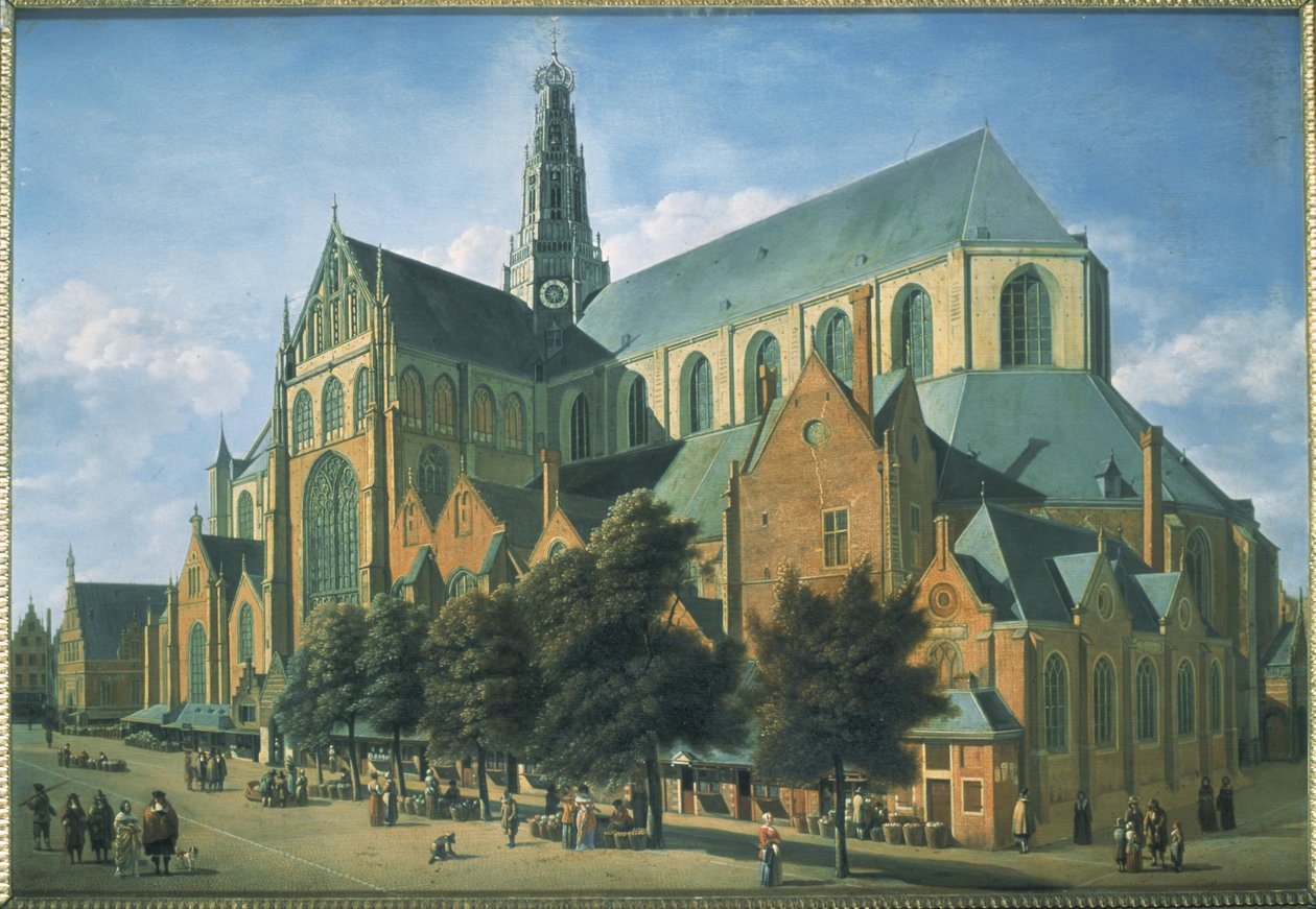 St. Bavokerk kaakosta tekijältä Gerrit Adriaensz Berckheyde