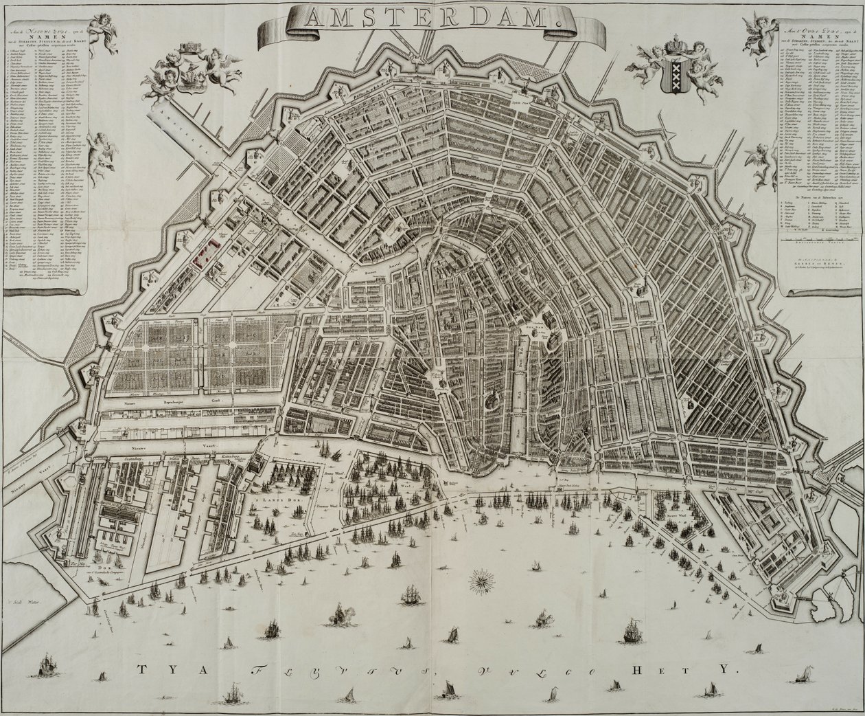 Gerrit de Broenin 1737 Amsterdamin kartta tekijältä Gerrit de Broen