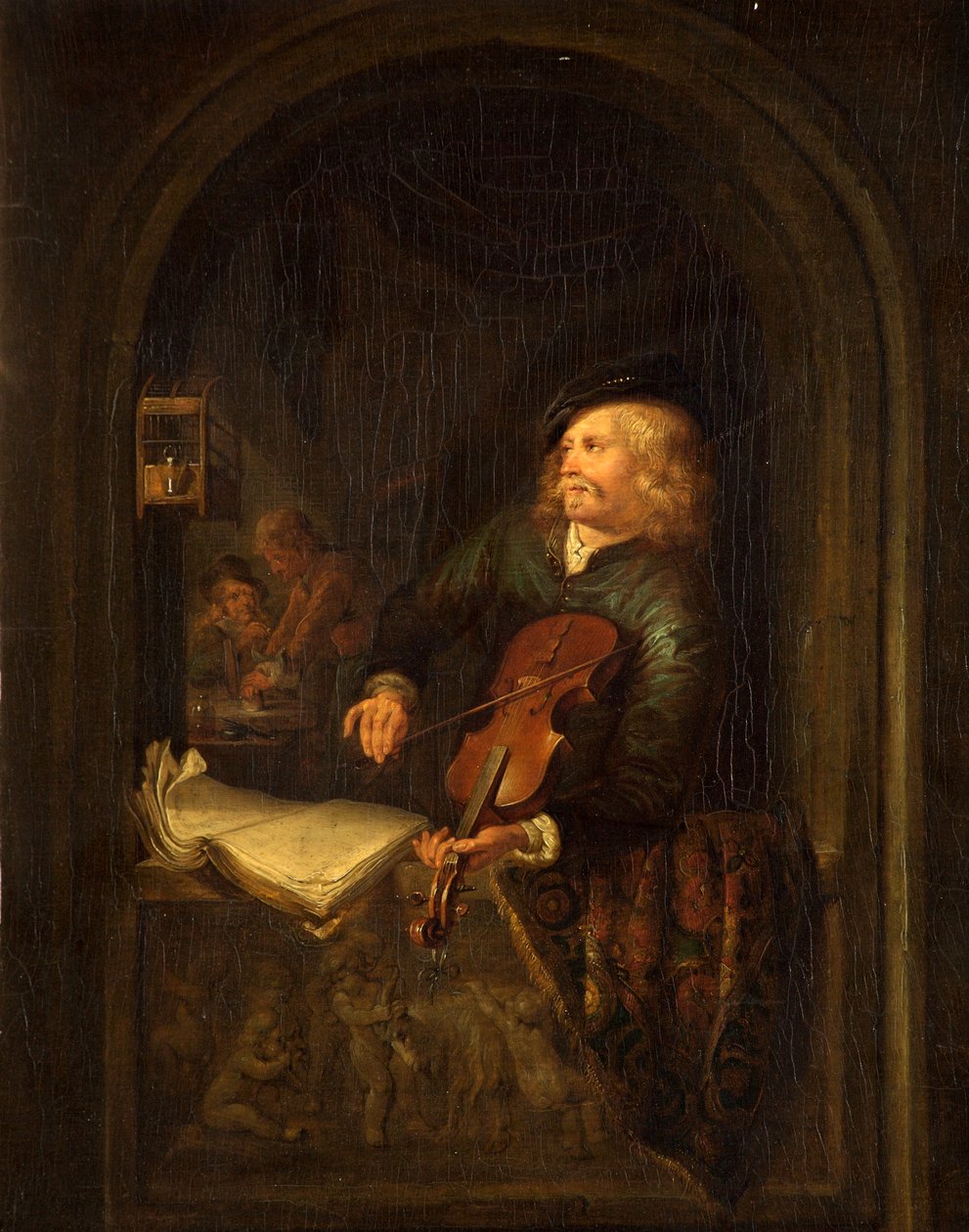 Mies viululla tekijältä Gerrit Dou