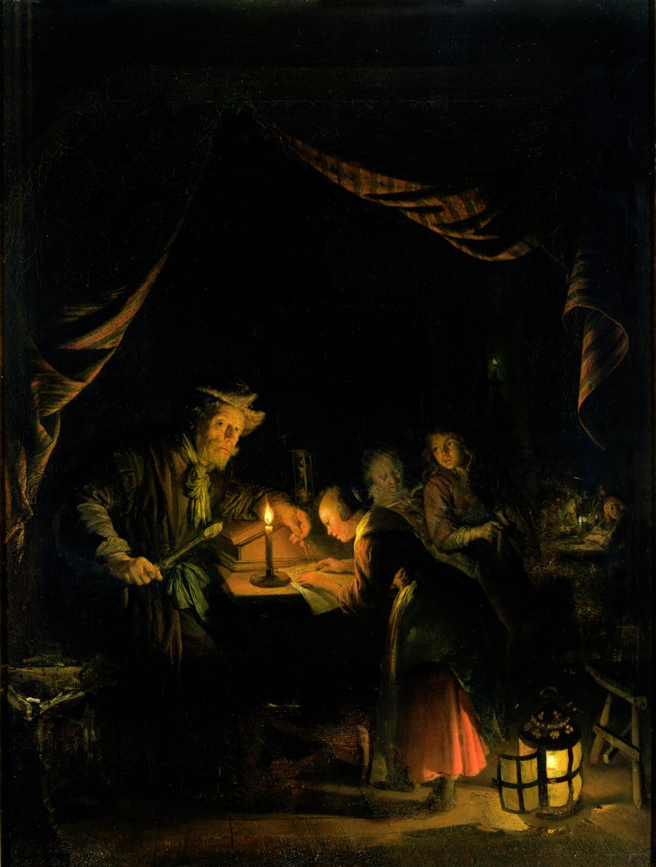 Koulumestari, 1660-65 tekijältä Gerrit Dou