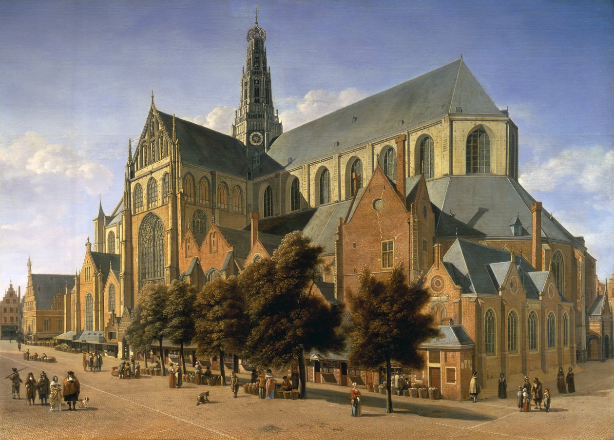 Pyhän Bavon kirkko Haarlemissa, 1666 tekijältä Gerrit Adriaensz Berckheyde