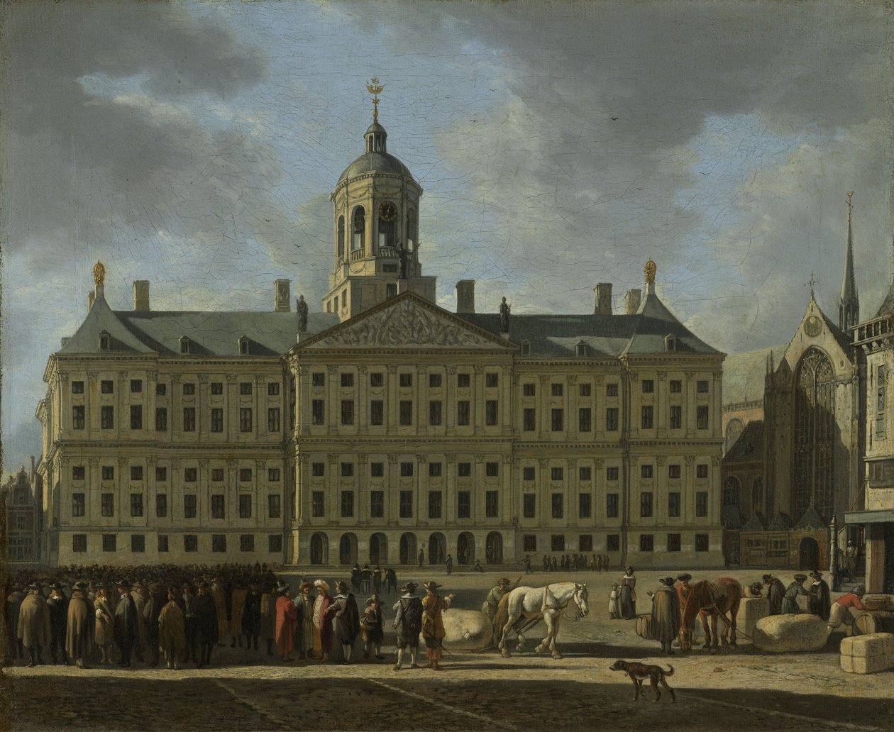 Raatihuone Dam-aukiolla, Amsterdam, 1672 tekijältä Gerrit Adriaensz Berckheyde
