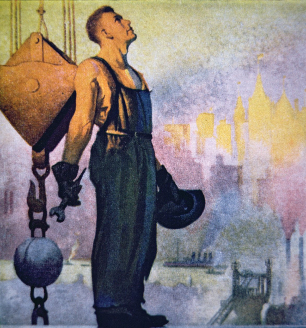 The Builder (väri litho) tekijältä Gerrit Albertus Beneker