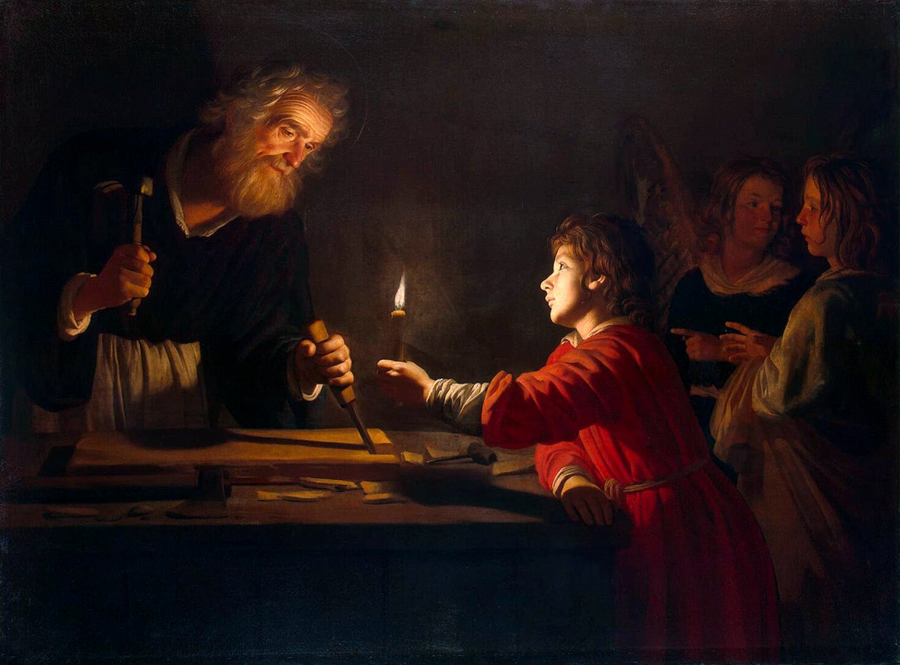 Kristuksen lapsuus, n. 1620. tekijältä Gerrit van Honthorst