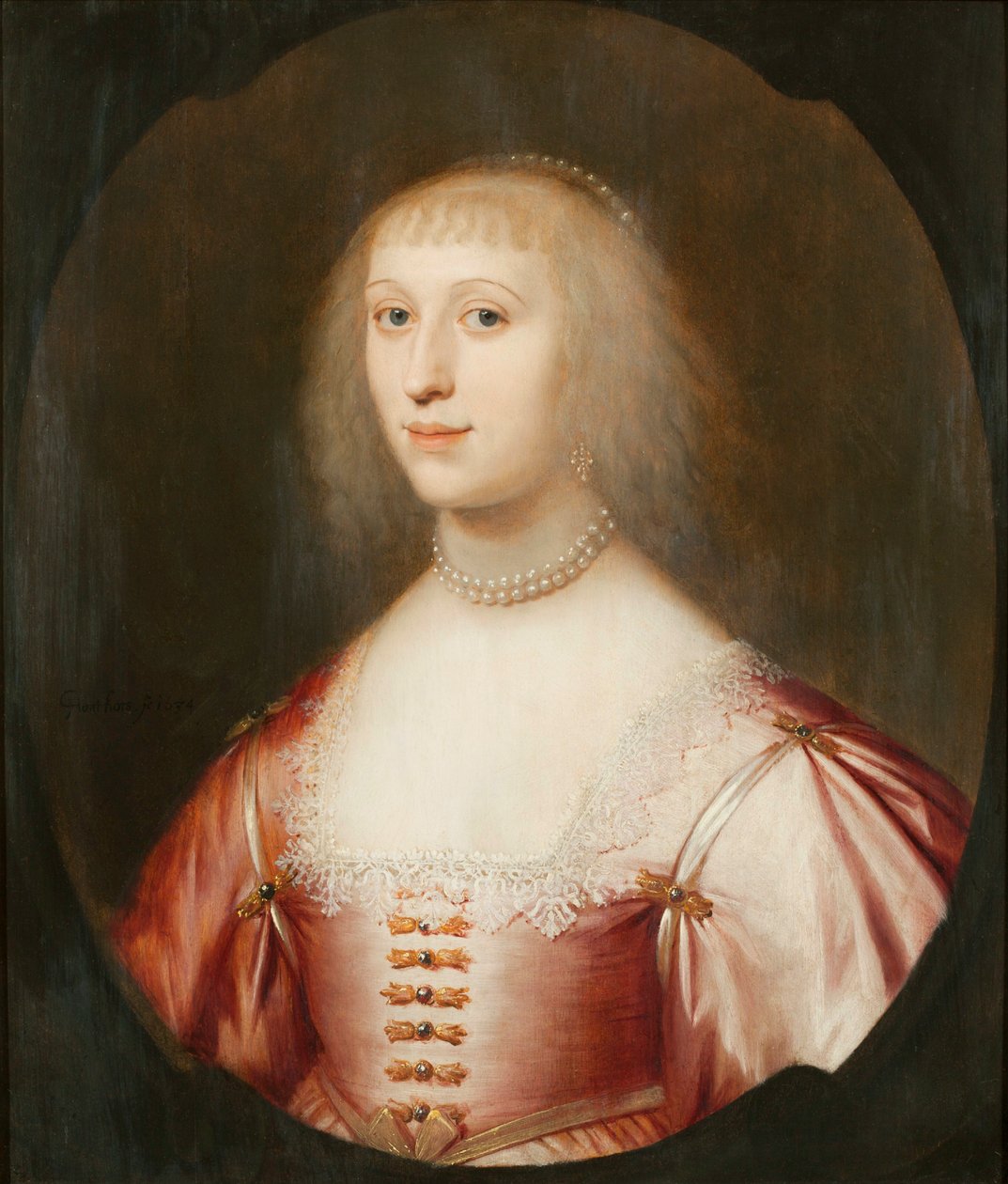 Solms-Braunfelsin Amalian muotokuva 1602-1675, 1634. tekijältä Gerrit van Honthorst