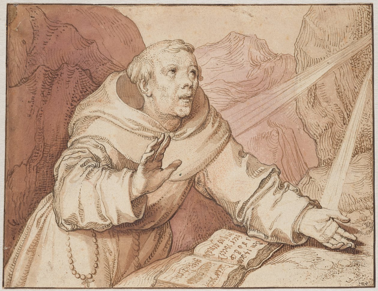 Pyhä Franciscus vastaanottaa stigmatan tekijältä Gerrit Pietersz.