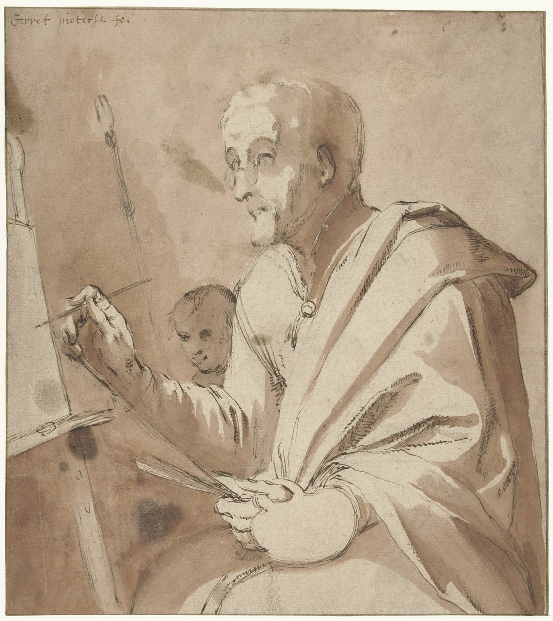 Maalari maalaustelineeseensa tekijältä Gerrit Pietersz. Sweelink