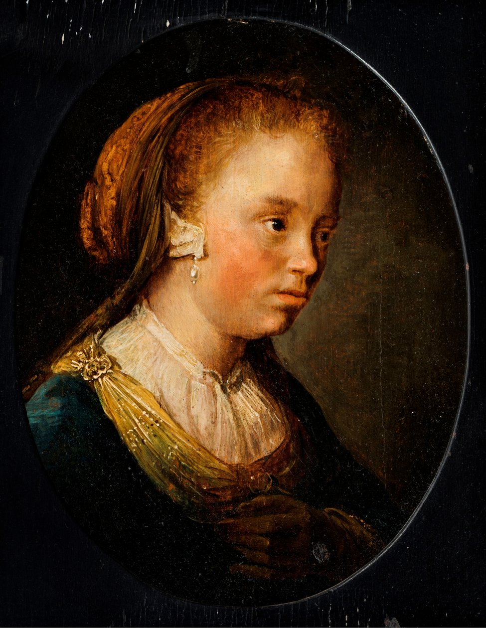 Nuoren tytön muotokuva tekijältä Gerrit or Gerard Dou