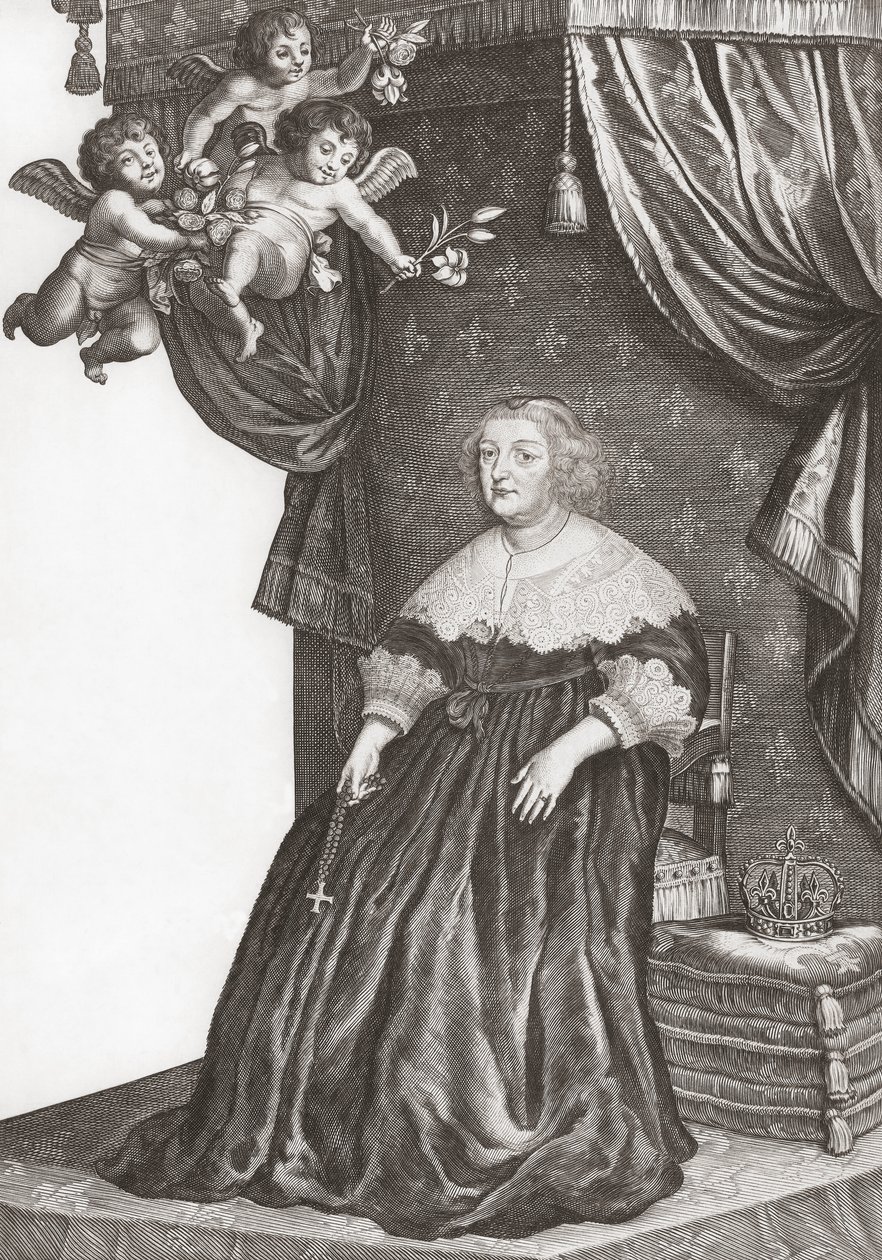 Marie de Medici, Ranskan kuningatar. Muotokuva (printti) tekijältä Gerrit van (after) Honthorst