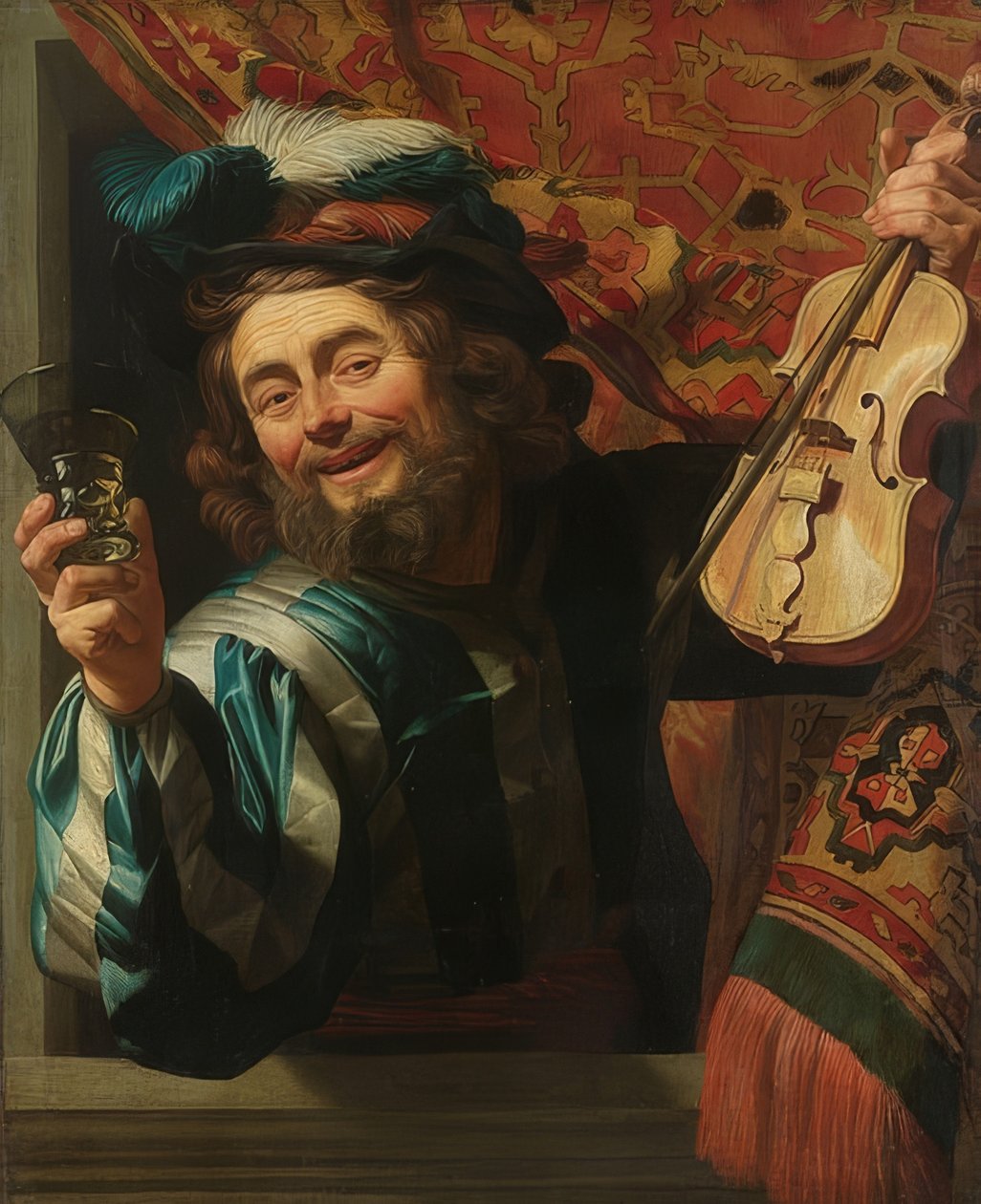 Iloinen viulisti. 1623 tekijältä Gerrit van Honthorst