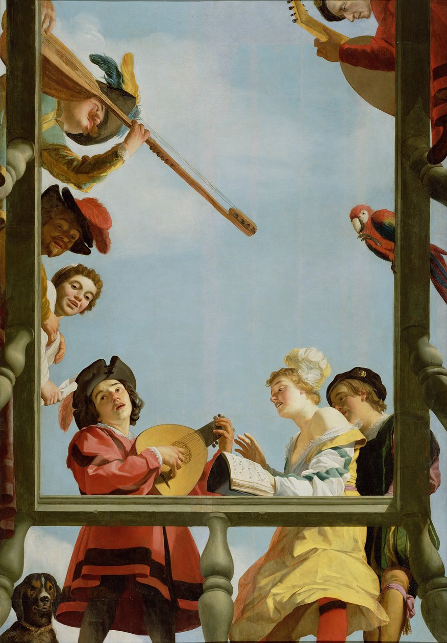 Musiikkiryhmä parvekkeella, 1622 tekijältä Gerrit van Honthorst