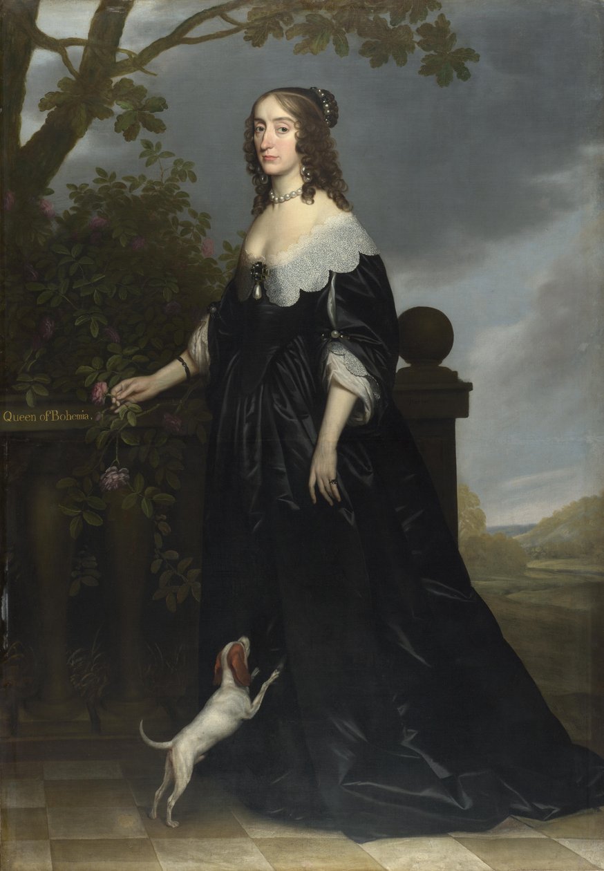 Muotokuva Elizabeth Stuartista (1596-1662), Böömin kuningattaresta, vaaliruhtinas Palatinus Frederick V:n vaimosta ja Jaakob I:n tyttärestä, 1642 tekijältä Gerrit van Honthorst