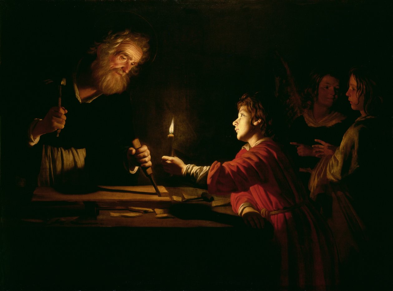 Kristuksen lapsuus, noin 1620 tekijältä Gerrit van Honthorst