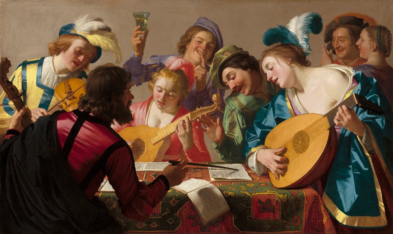 Konsertti, 1623 tekijältä Gerrit van Honthorst