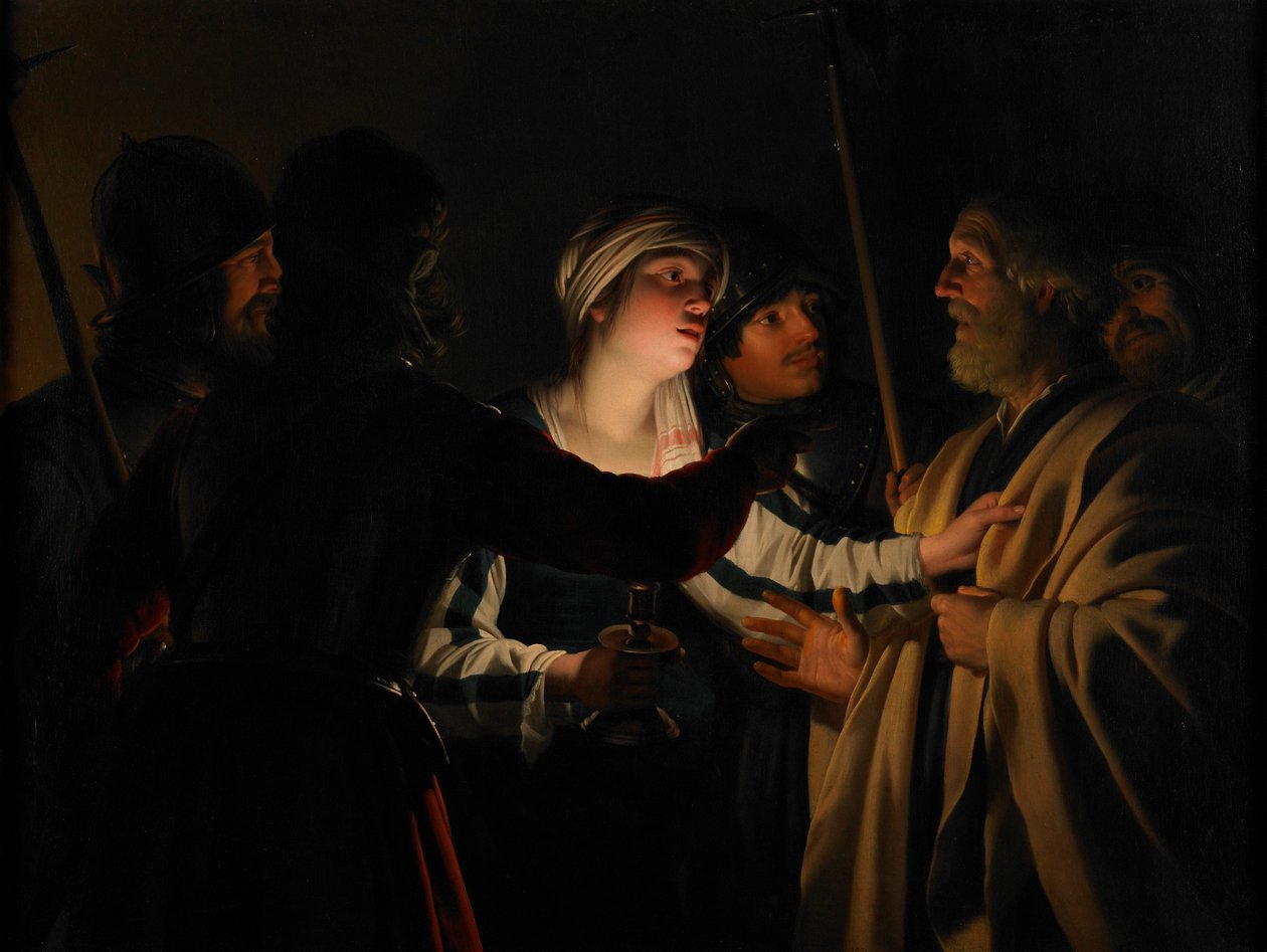 Pyhän Pietarin kieltäminen, n. 1623 tekijältä Gerrit van Honthorst