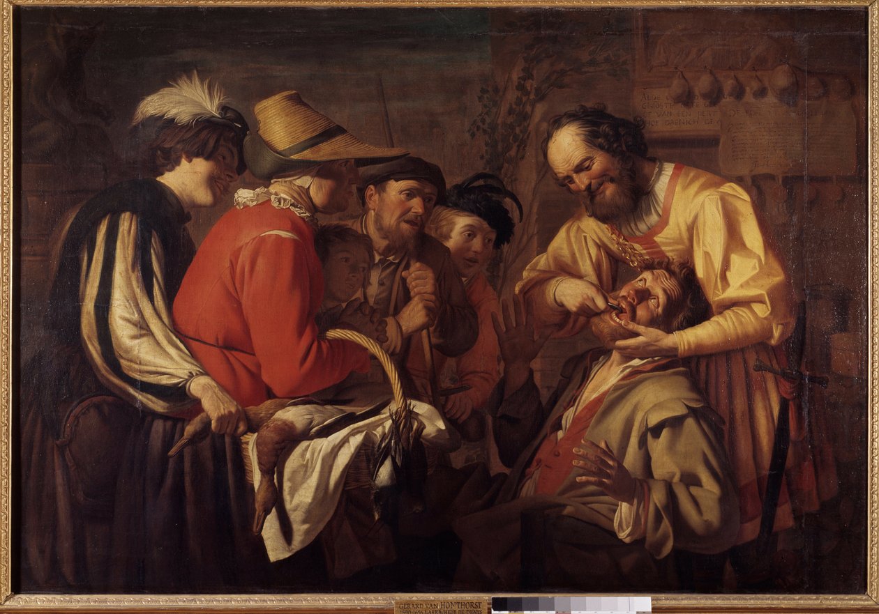 Hampaanvetäjä Gerrit Van Honthorstin maalaus (1590-1656) tekijältä Gerrit van Honthorst