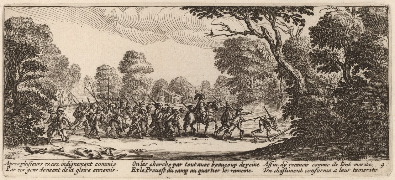 Rikollisten sotilaiden löytö tekijältä Gerrit van Schagen after Jacques Callot