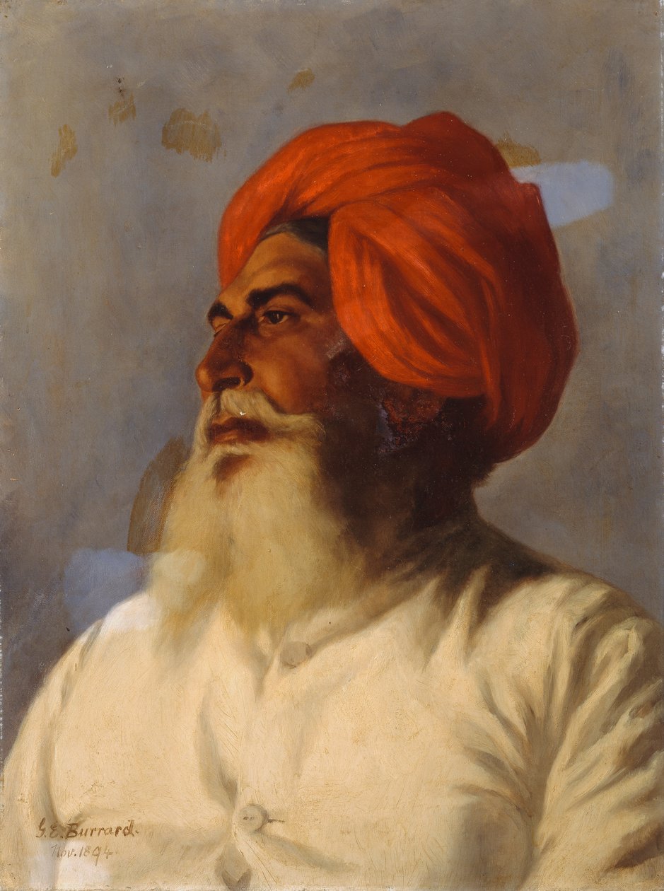 Ganda Singh, sikhien chaprassee eversti Wilmerin topografisen nro 14 mittausseurueessa, 1894 tekijältä Gertrude Ellen Burrard