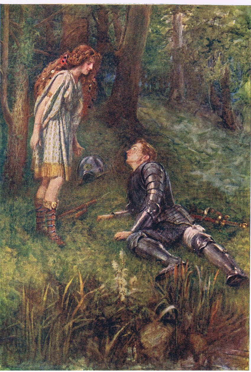 Belphoebe e Timius, Stories from the Faerie Queen publicado por George Harrap and Companyfinnish tekijältä Gertrude E. Demain (after) Hammond