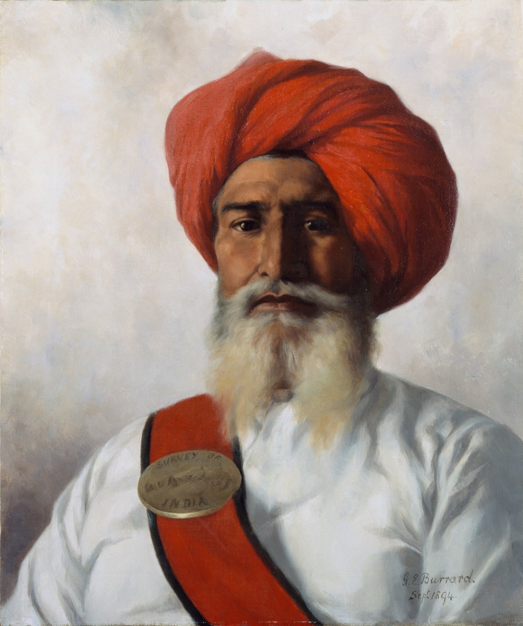 Ganda Singh, sikhien chaprassee eversti Wilmerin topografisen nro 14 mittausseurueessa, 1894 tekijältä Gertrude Ellen Burrard