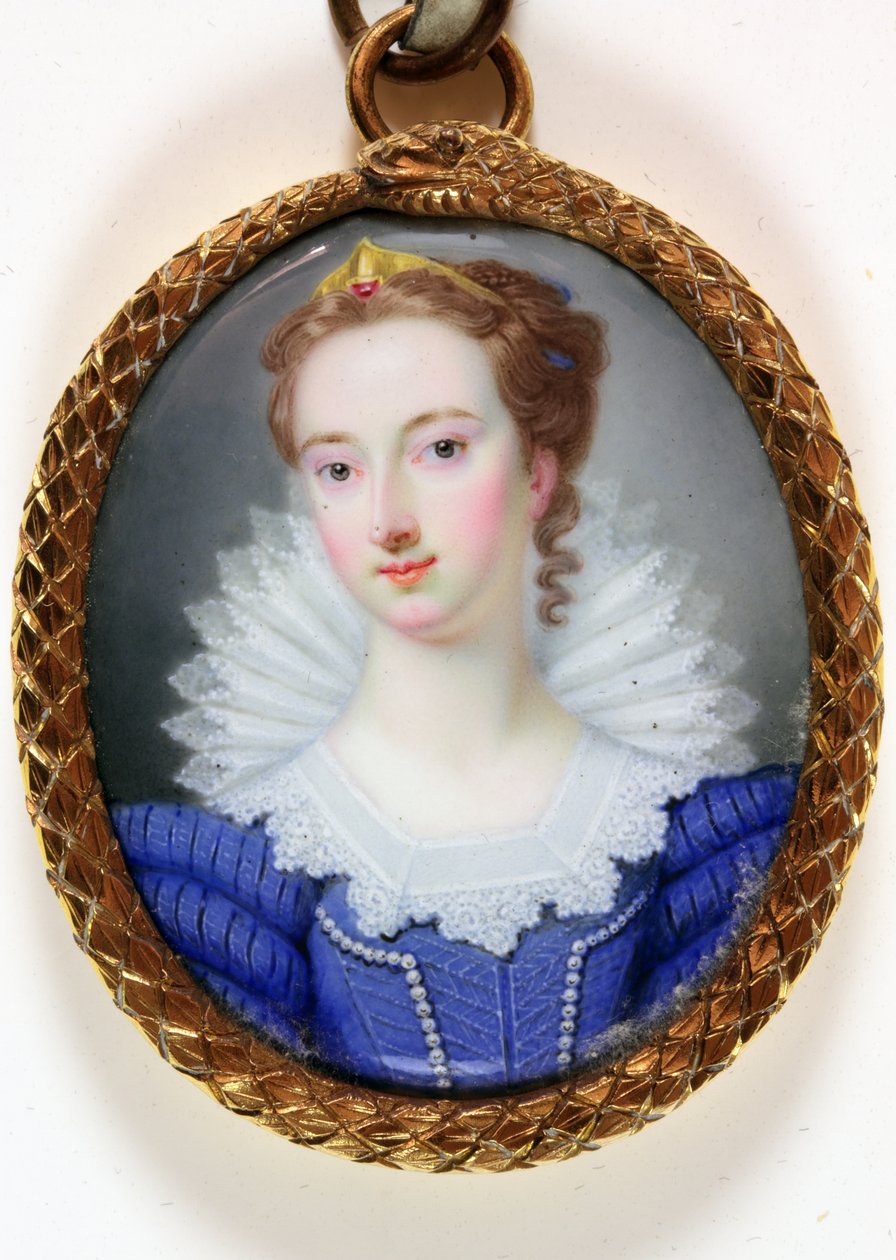Nainen nimeltä Elizabeth Robinson Mrs Montagu (emali) tekijältä Gervase (attr.to) Spencer