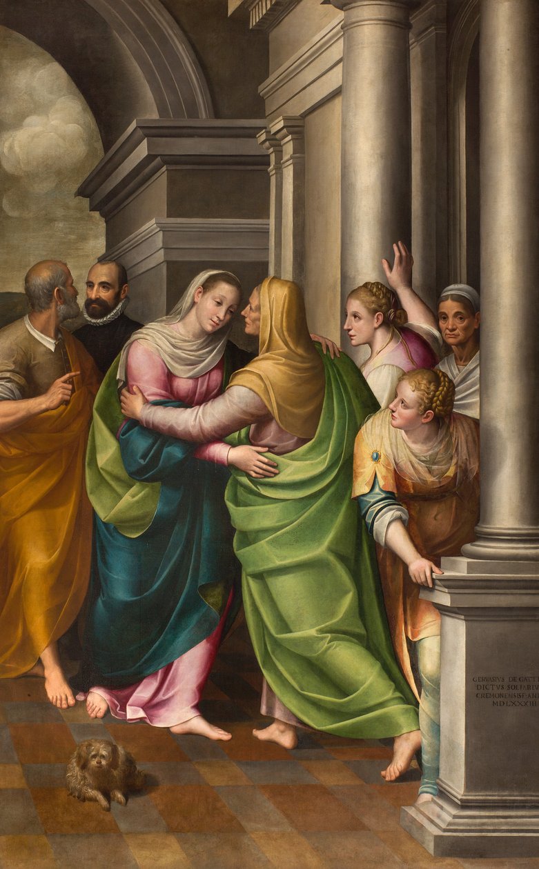 South Transept, Visitation Alttari, Alttaritaulu Gervaso Gatti, Marian vierailu serkkulleen Elisabethille 1583 tekijältä Gervasio Gatti