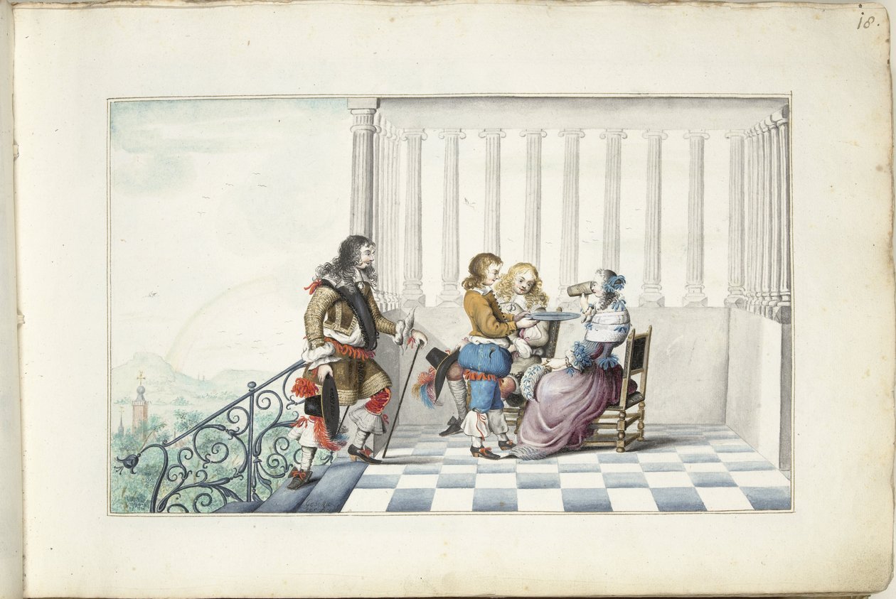 Seuraa terassilla tekijältä Gesina ter Borch (signed by artist)