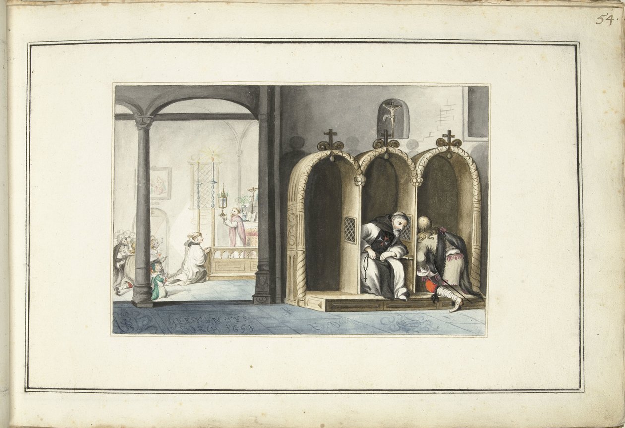 Kirkon sisustus ja tunnustus tekijältä Gesina ter Borch (signed by artist)