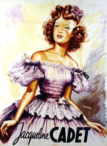 Jacqueline Cadet -juliste (väri litho) tekijältä Geza Vandor
