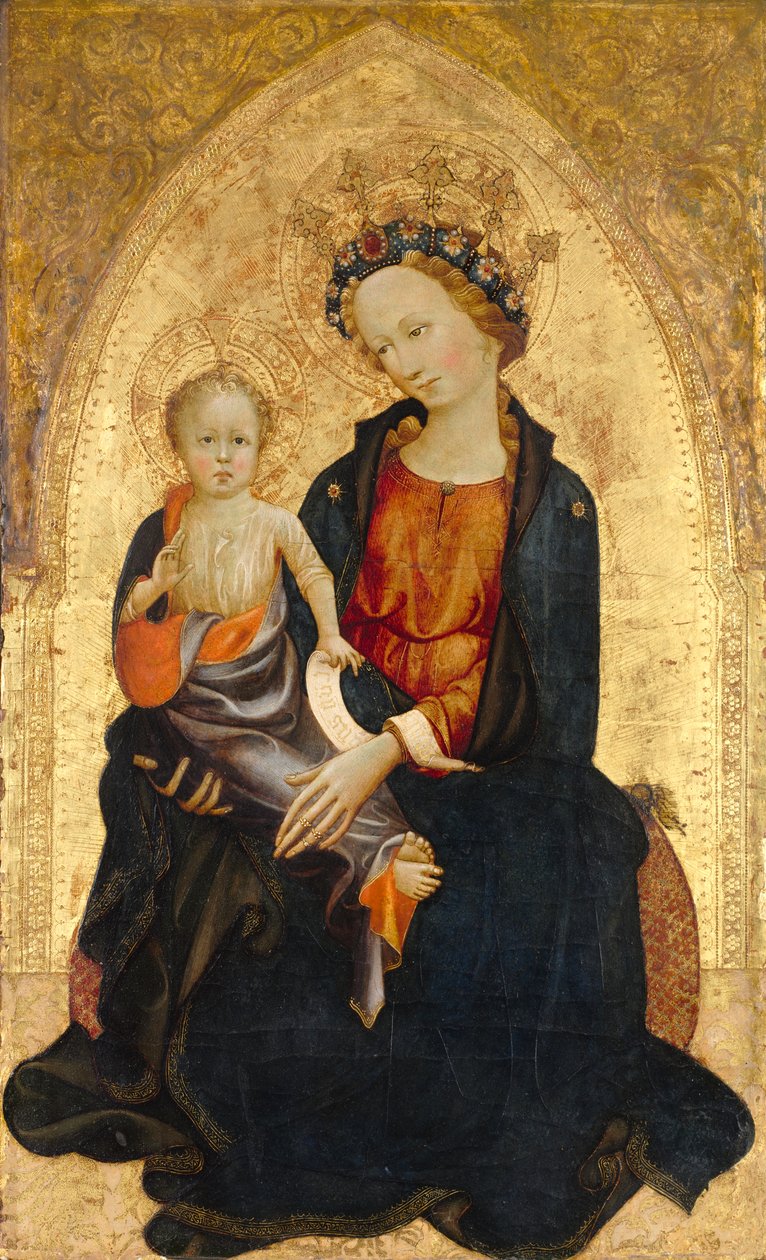 Madonna ja lapsi, n. 1400 (öljy ja kultaus puupaneelille). tekijältä Gherardo Starnina