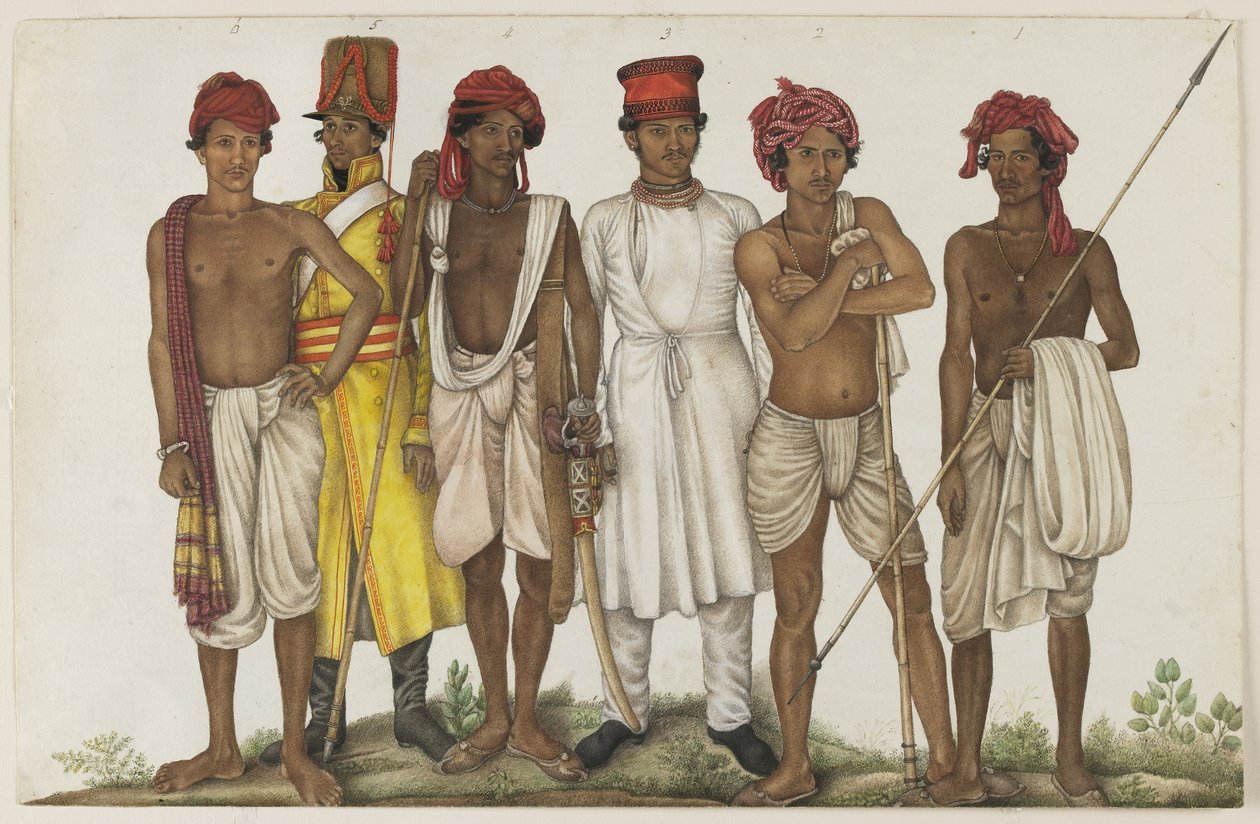 Six Recruits, folio Fraser-albumilta tekijältä Ghulam Ali (family of) (attr. to) Khan
