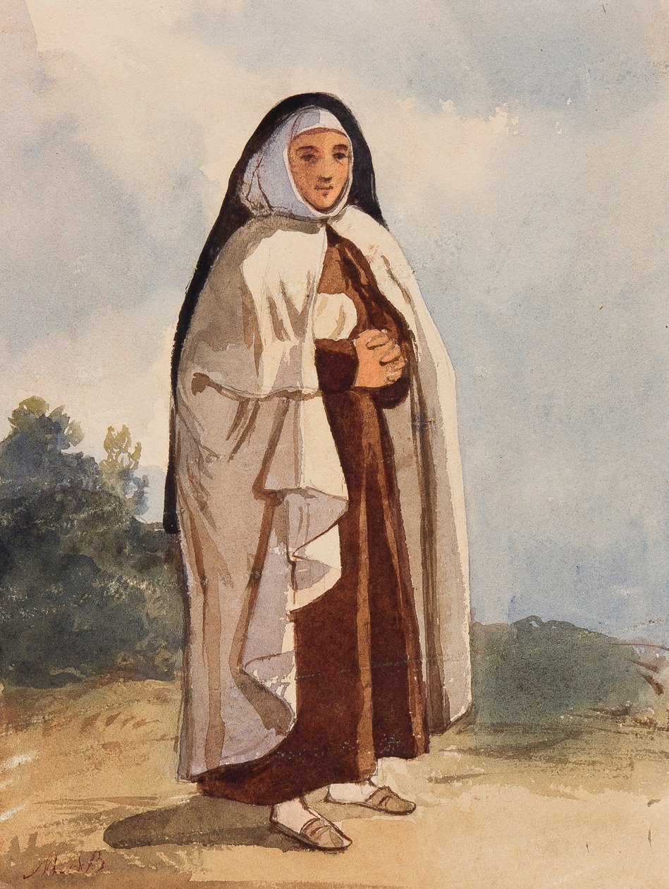 Nunna, prinsessa Maria Annunziata di Borbonen (1843-1871) lisäyksillä (kynä ja wc paperilla) tekijältä Giacinto Gigante