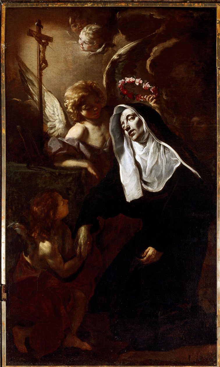 Saint Rita de Cascia hurmiossa (maalaus tekijältä Giacinto Brandi