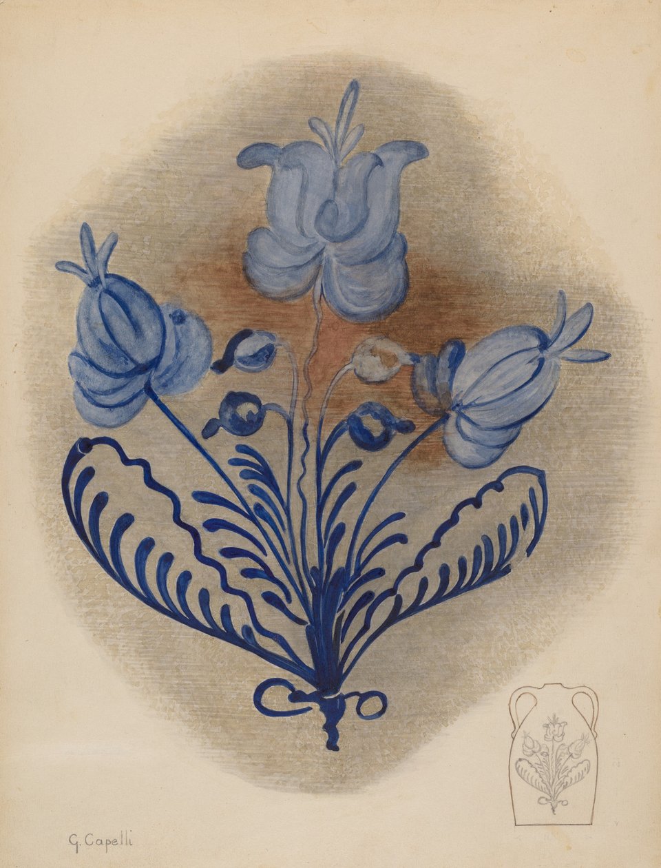 Vesi- tai siiderikannu, c. 1939. tekijältä Giacinto Capelli