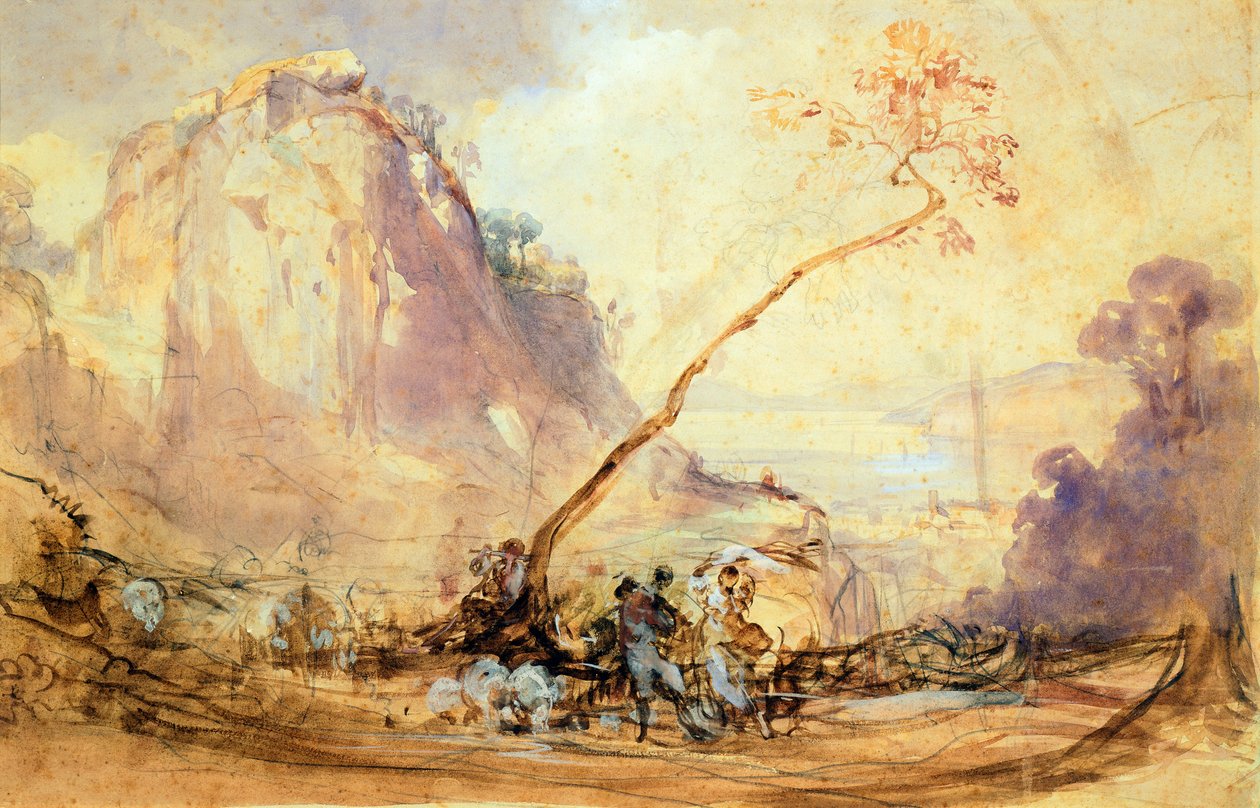 Sorrenton maisema, n. 1848, kirjoittanut Giacinto Gigante (1806-1876), akvarelli, 34x51 cm. tekijältä Giacinto Gigante