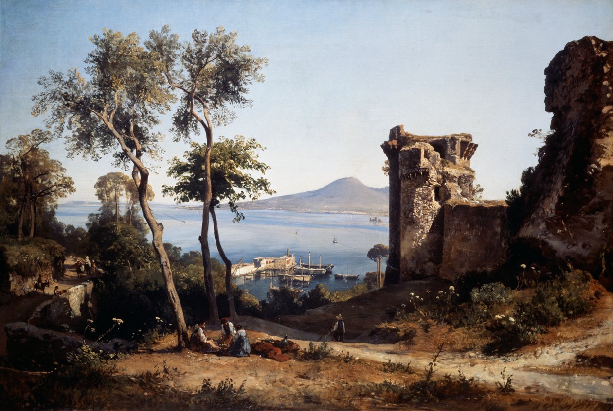 Näkymä Castellammare di Stabialle (öljy kankaalle) tekijältä Giacinto Gigante