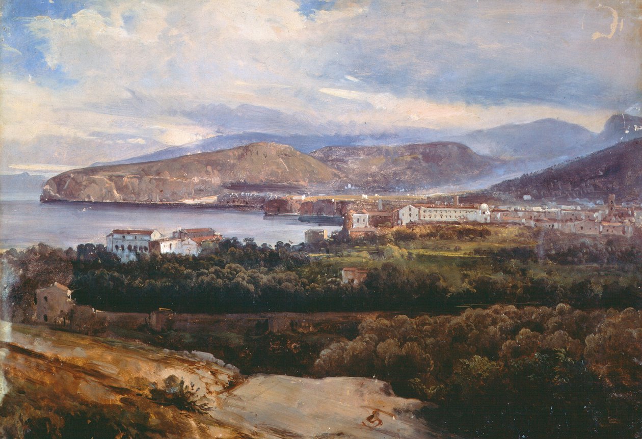 Näkymä Sorrentosta, Giacinto Gigante, tempera paperille tekijältä Giacinto Gigante