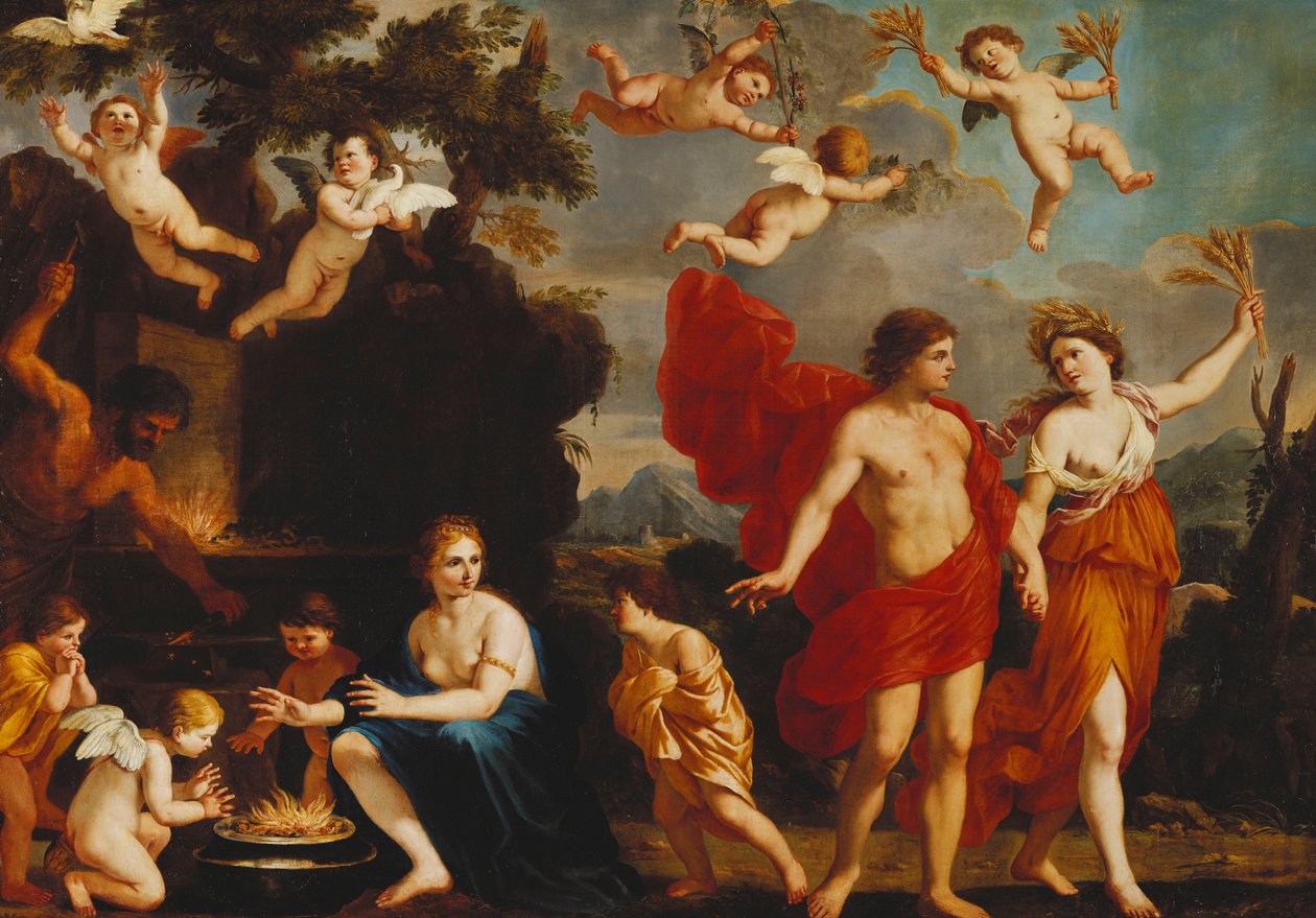 Ilman Bacchusta ja Ceresta Venus on kylmä, tekijältä Giacinto Gimignani or Gemignano