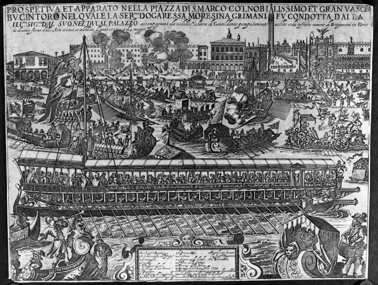 Dogaressa Morosina Morosini-Grimanin kruunaus, 1597 tekijältä Giacomo Franco