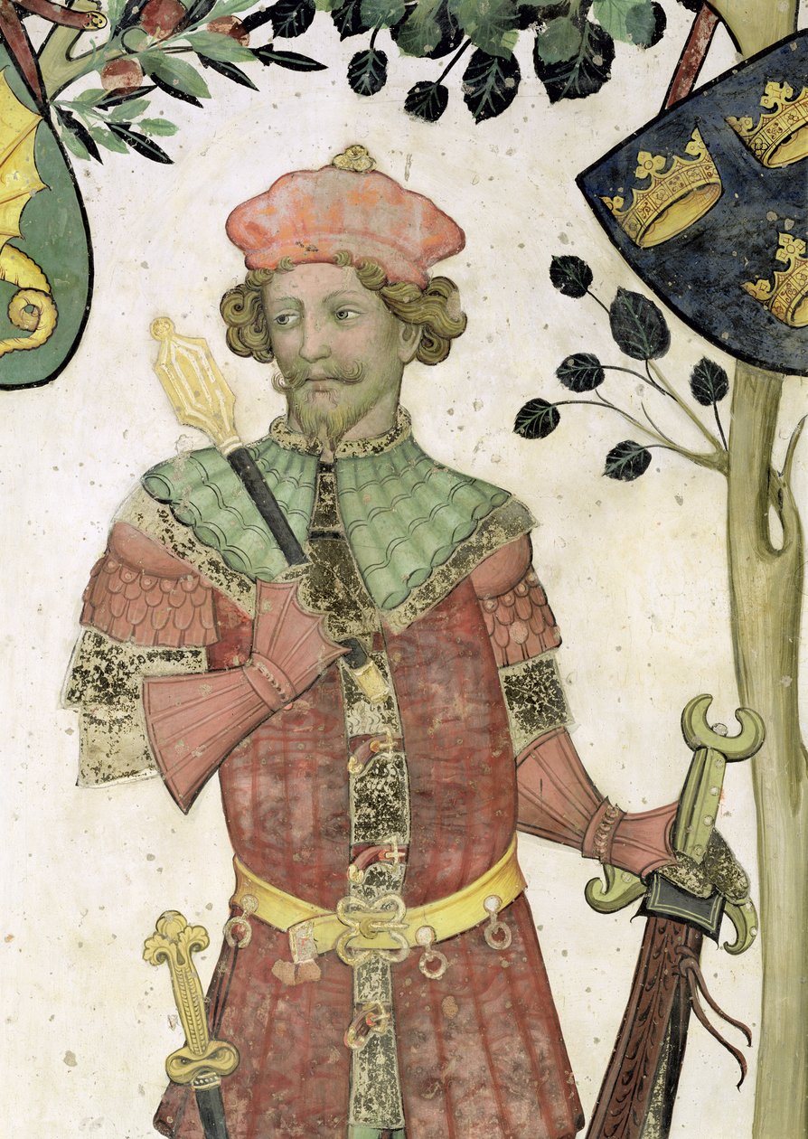 Yhdeksän arvokasta ja yhdeksän arvoista naista, yksityiskohta Juudas Makkabeuksesta, 1418-30 tekijältä Giacomo Jaquerio