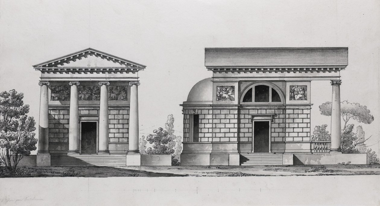 Kirkkosuunnittelu Tutomlin-perheelle tekijältä Giacomo Antonio Domenico Quarenghi