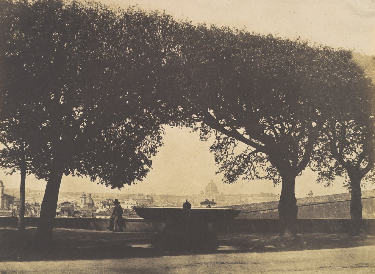 Näkymä Ranskan akatemiasta Villa Medicissä, n. 1852. tekijältä Giacomo Caneva