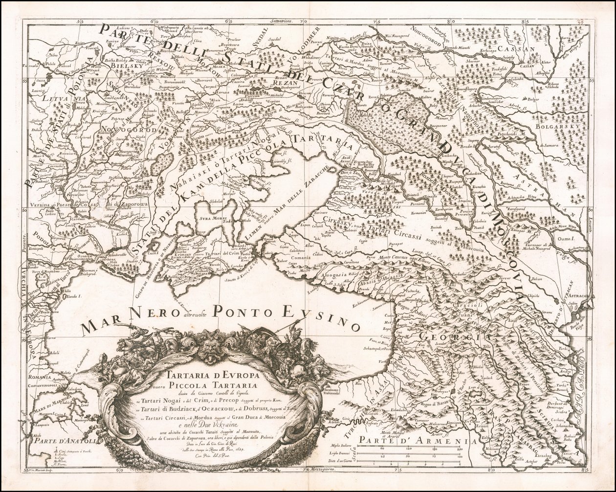 Giacomo Cantelli da Vignolan laatima Pikku-Tartarian kartta vuodelta 1684. tekijältä Giacomo Cantelli