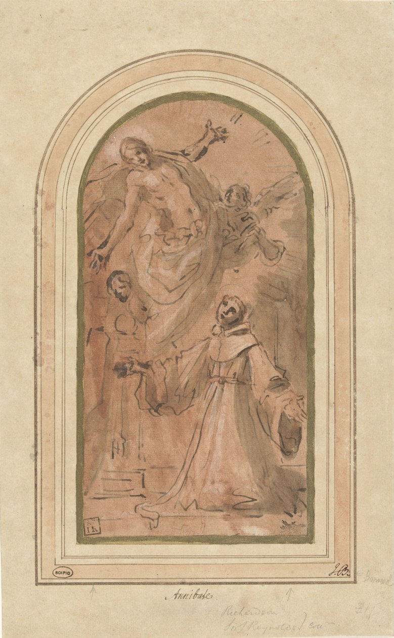 Kristus ilmestyy siunatulle Giovanni da San Facondolle tekijältä Giacomo Cavedone